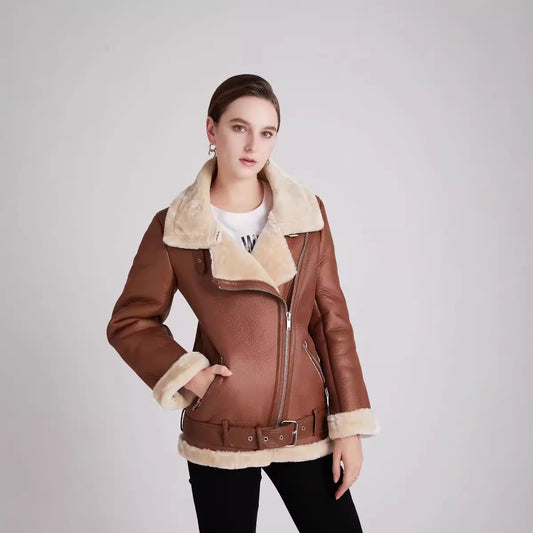 Women's Street Fashion Color Locomotive Fur Coats