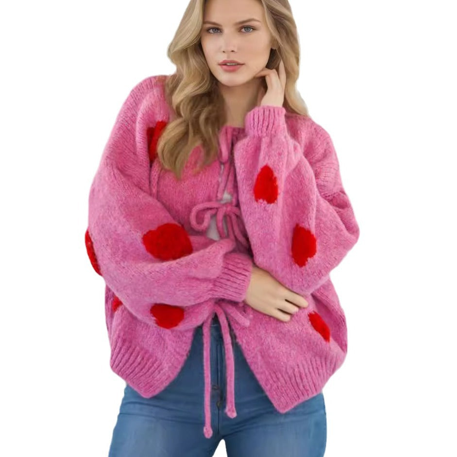 Women's Love Embroidered Crew Neck For Sweaters