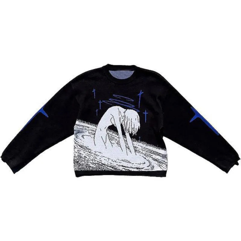 Women's & Men's & Personality Street Printed Round Neck Sweaters