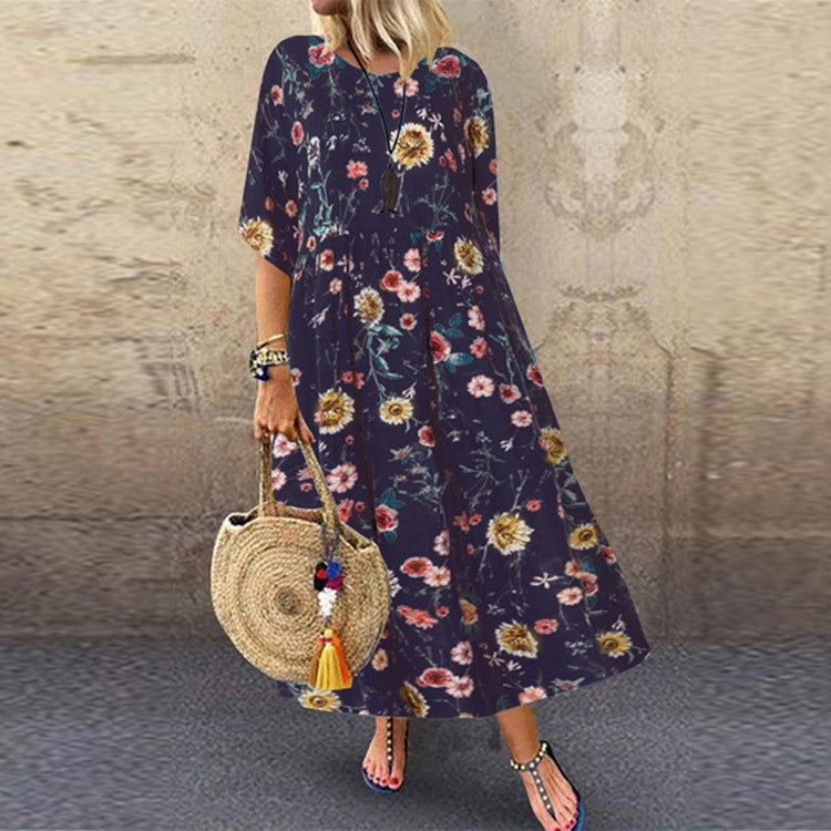 Graceful Versatile Summer Floral Casual Dress Dresses