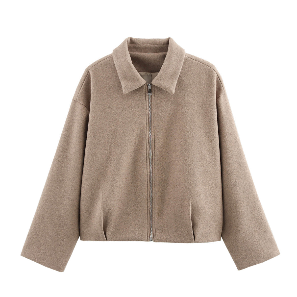 Women's Fashion Casual Polo Collar Soft Woolen Coats