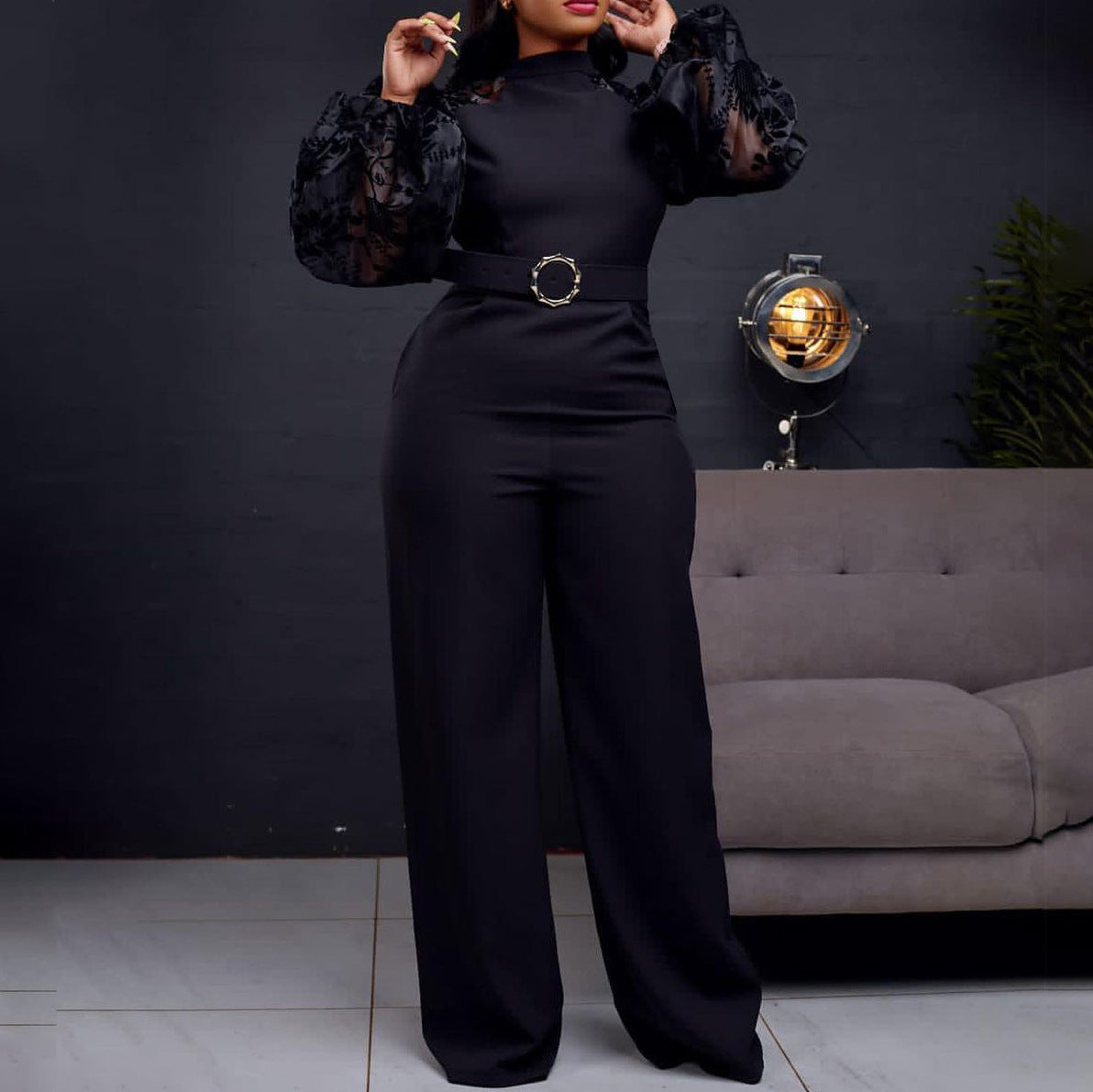 Women's Spring Long Sleeve High Waist Elegant Pants