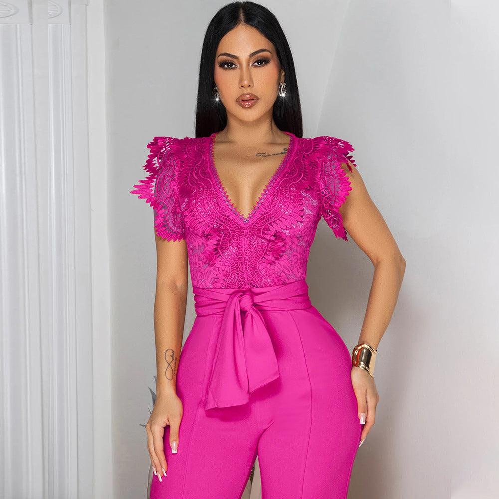 Women's Sexy Sleeveless Solid Color Trousers Style Pants