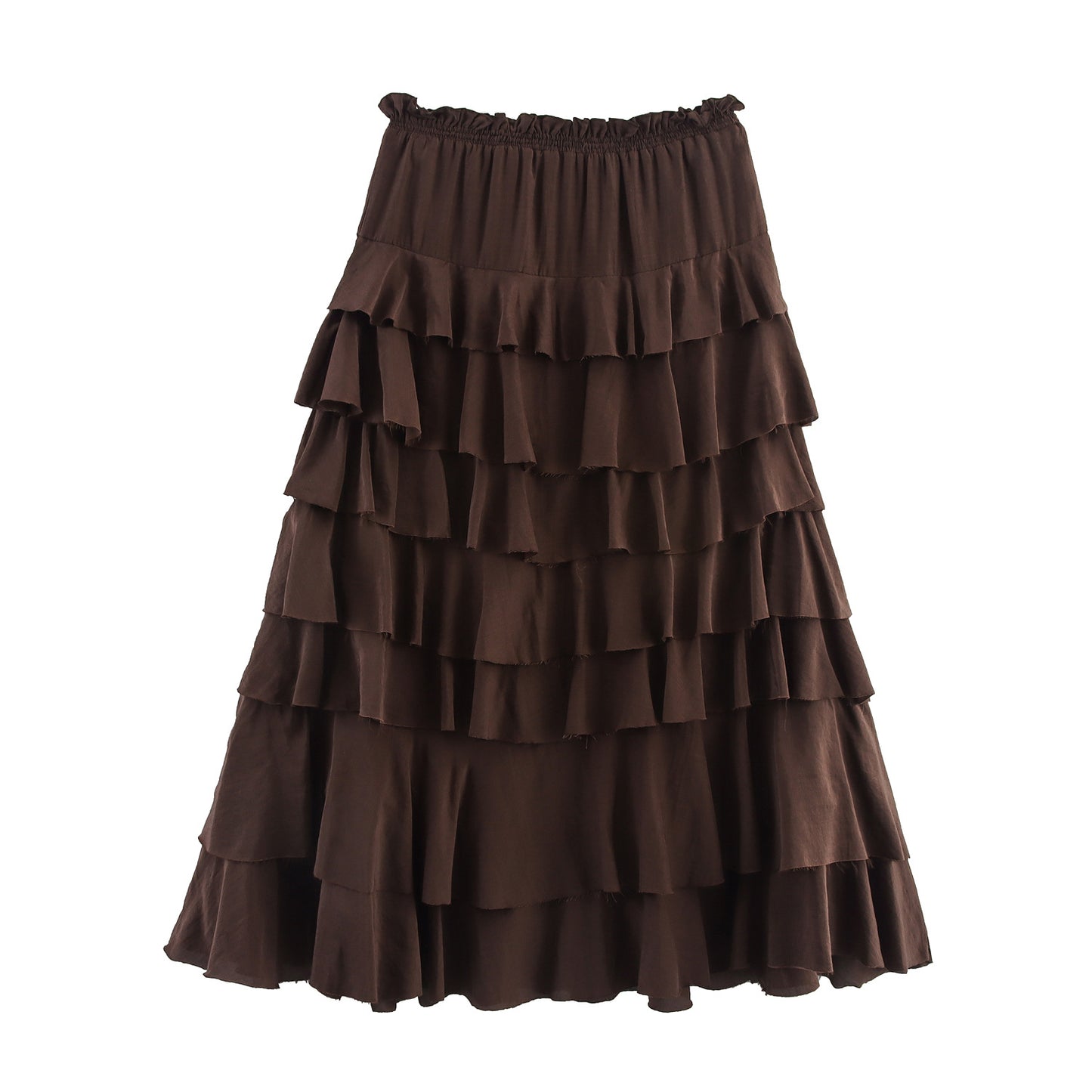 Women's Casual Versatile Laminated Decoration Midi Skirts