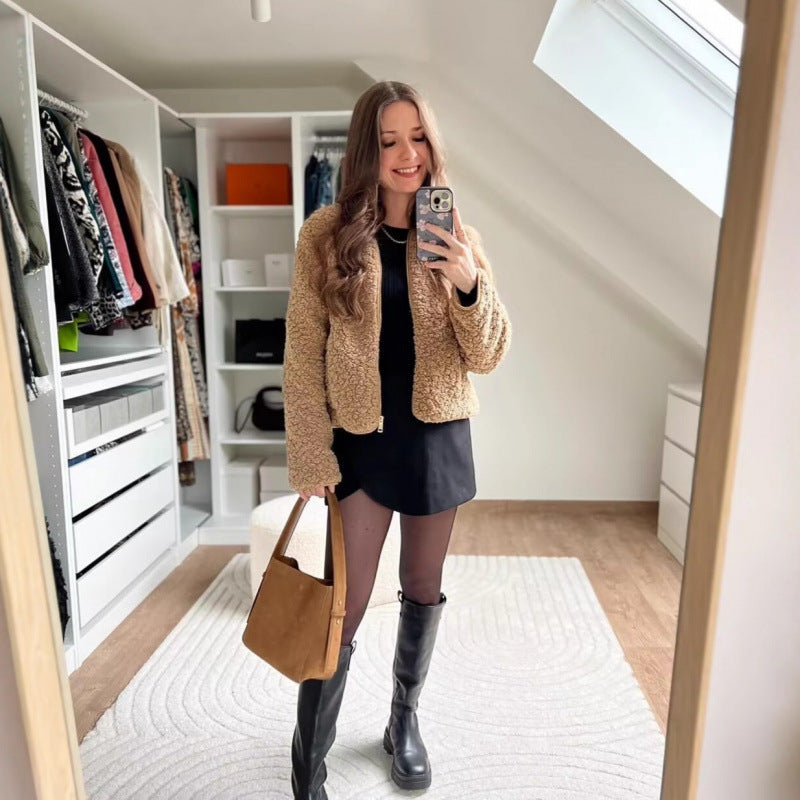 Women's Attractive Graceful Slouchy Fleece Zipper Jackets