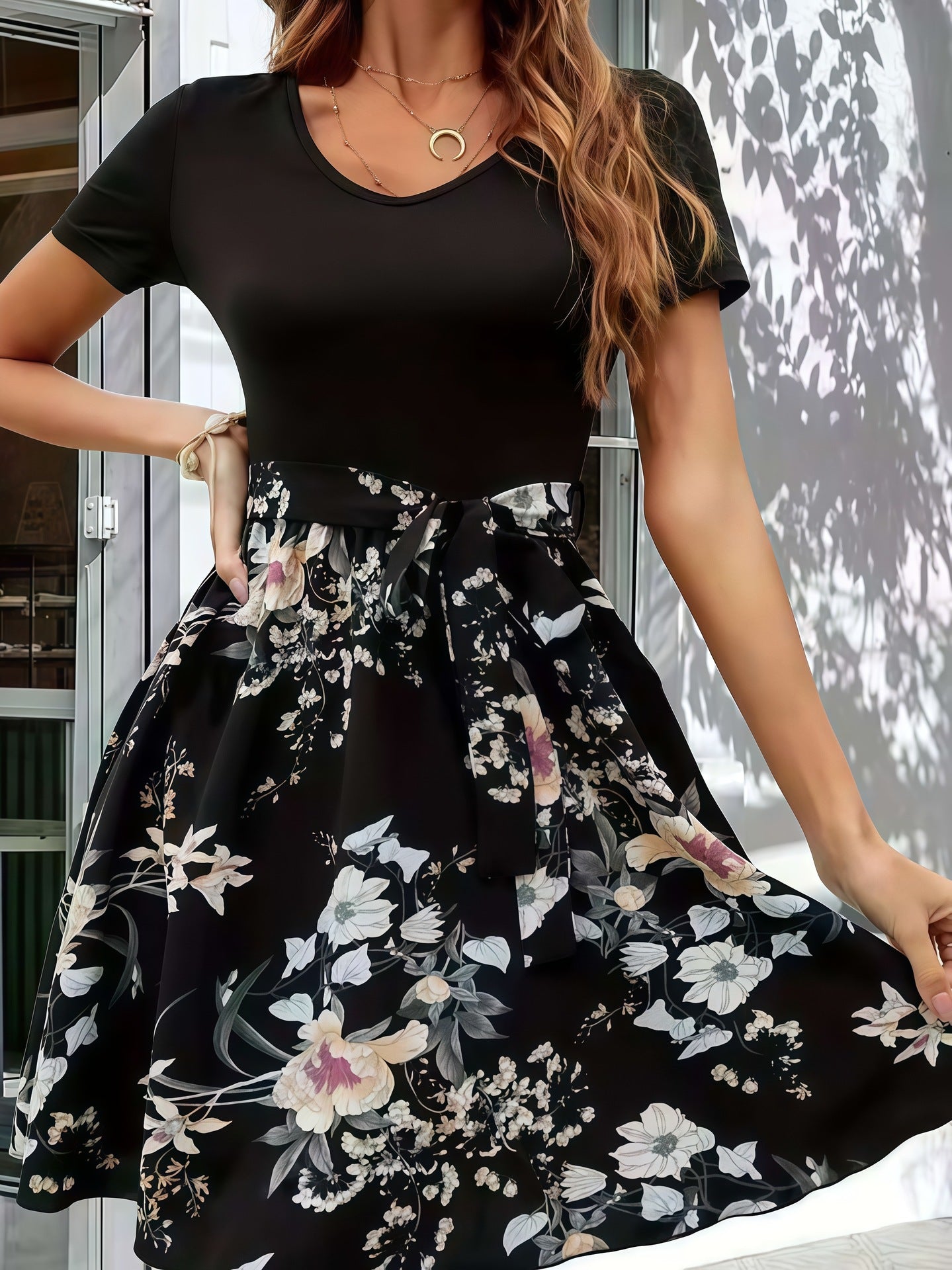 Xi Popular Summer Fashion Printed Elastic Dresses