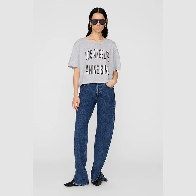 Women's North American Niche Classic Letter Printing Loose Blouses