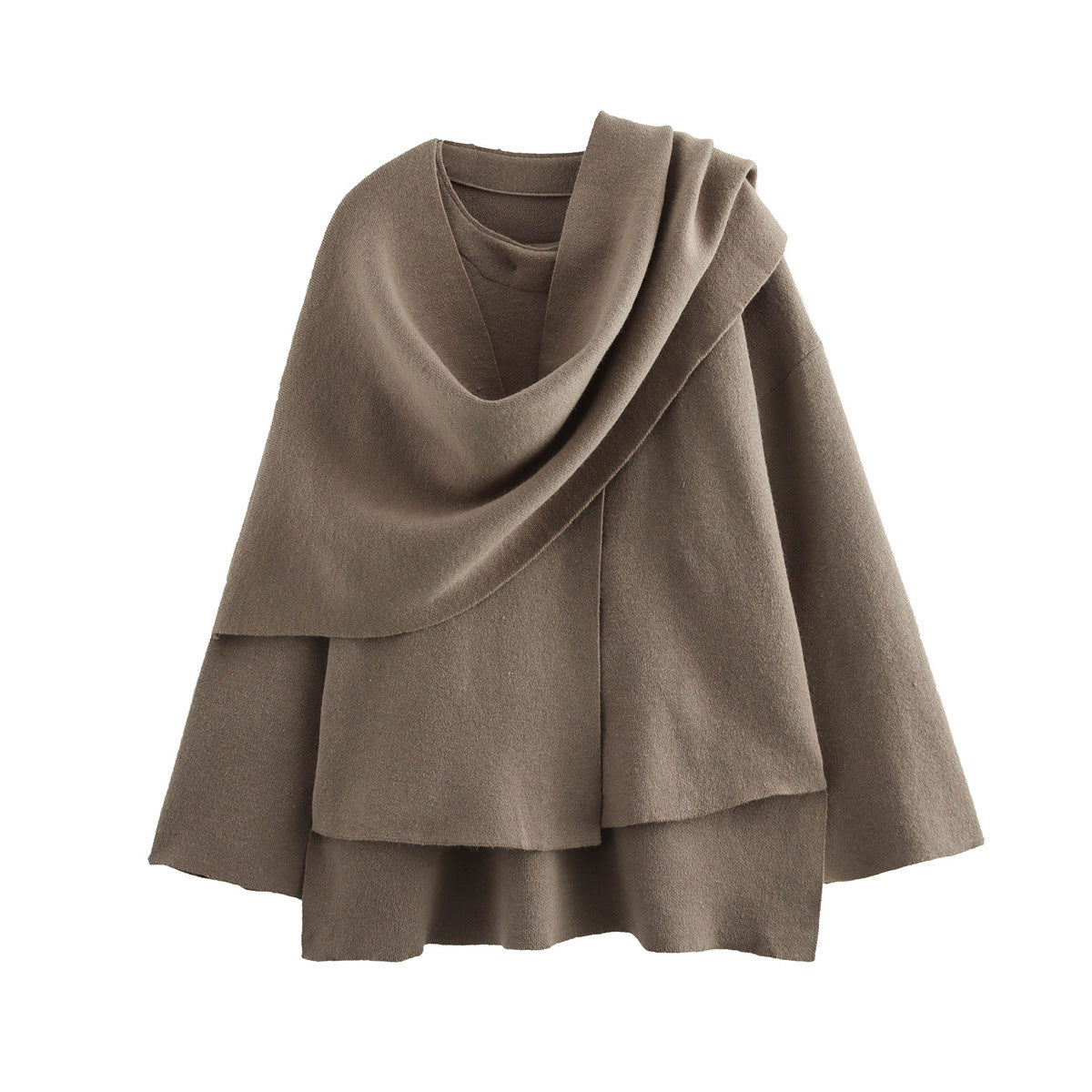 Autumn With Asymmetric Scarf Loose Knitted Shorts
