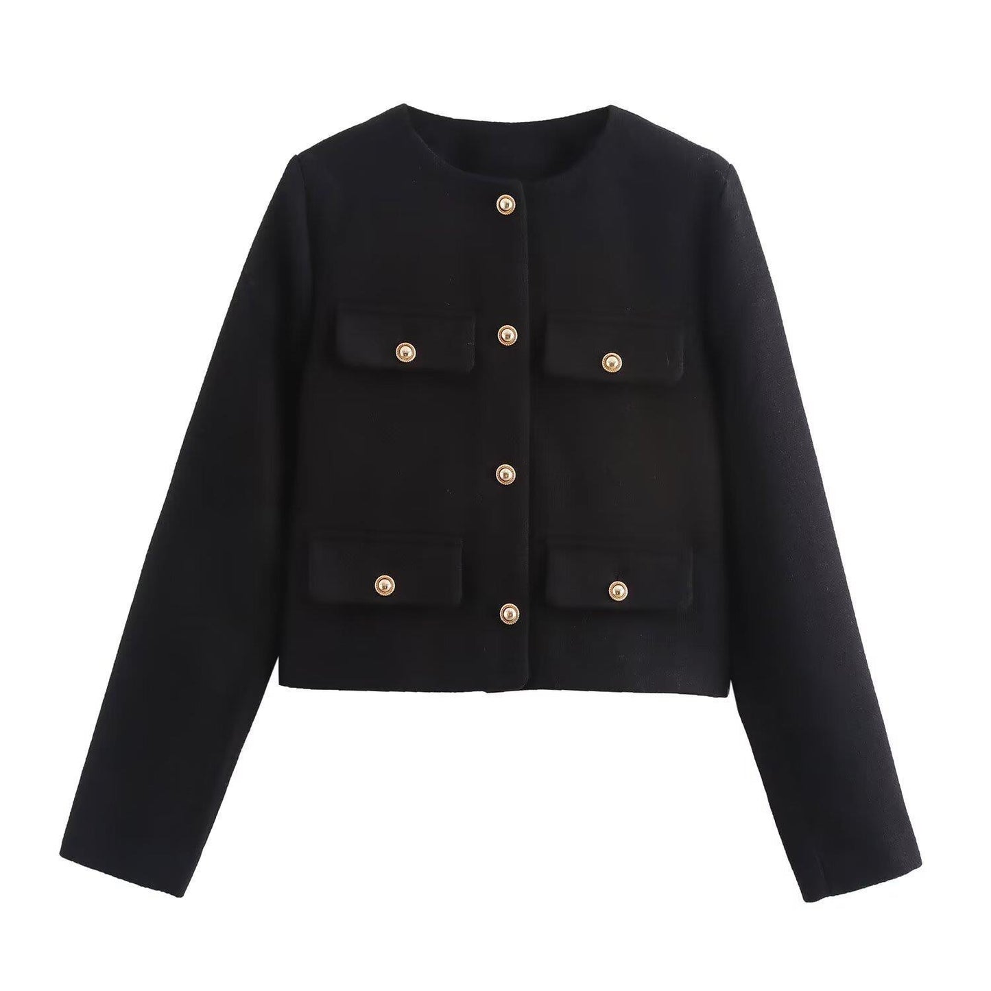 Women's Long-sleeved Pocket Round Bow Tie Autumn Blazers