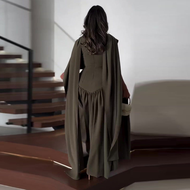 Women's Irregular Stitching Green Fashion Dress Dresses