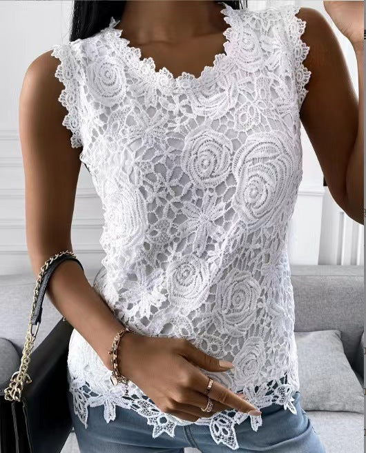 Women's Pretty Classic Summer Lace Shirt Tops
