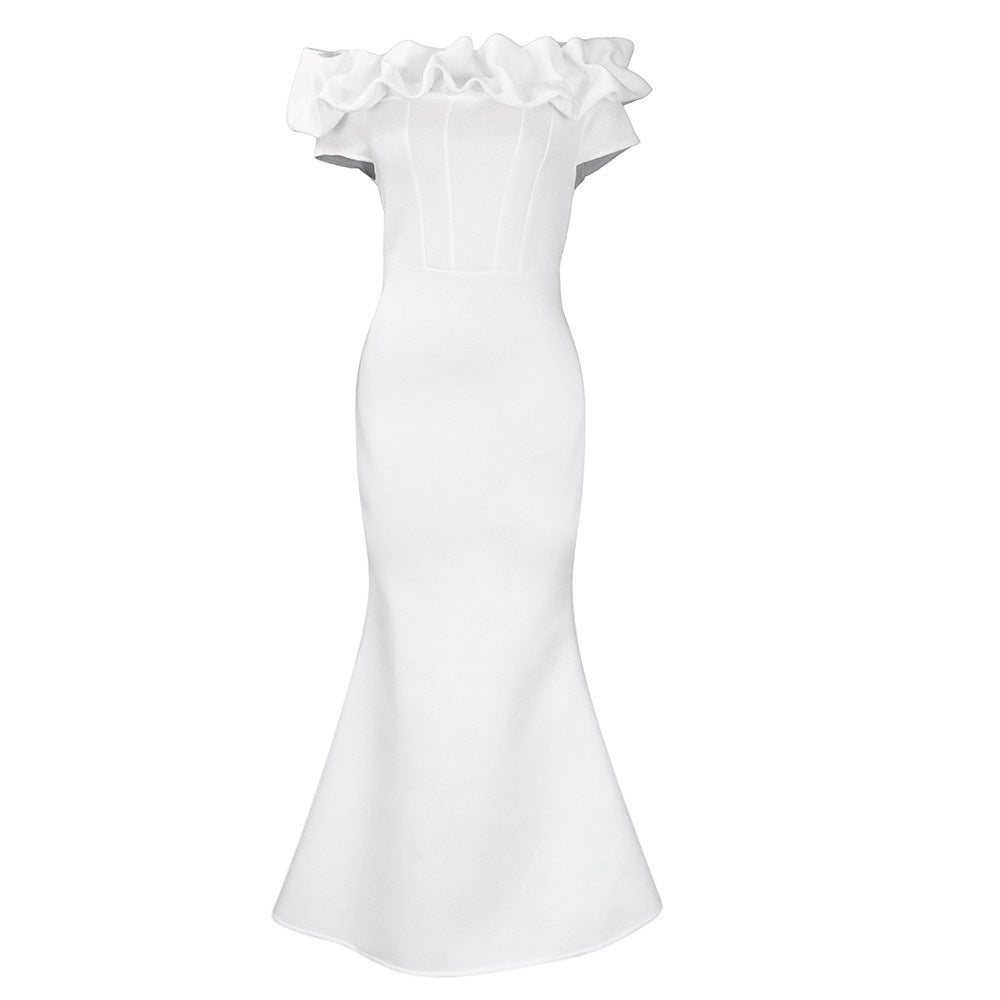 Women's Solid Color Fishtail Wooden Ear Dress Skirts