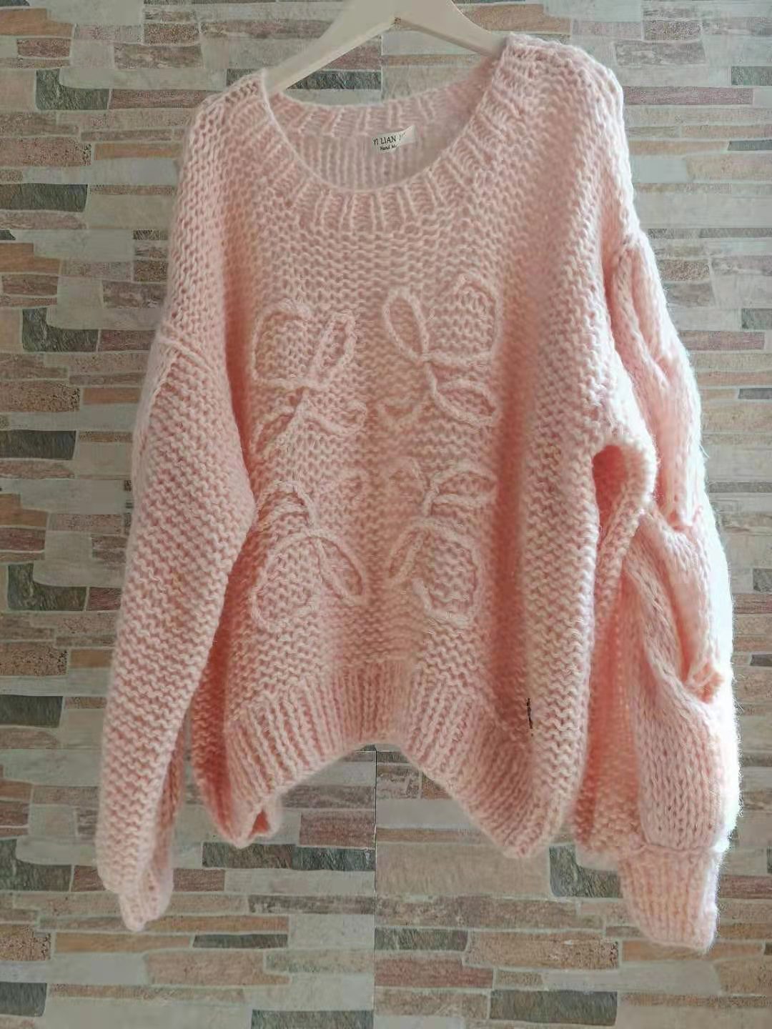 Women's Big Mohair Thick Needle Pure Hand-woven Sweaters