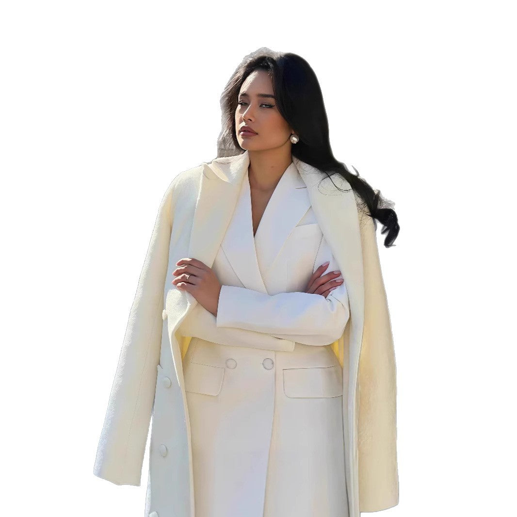 Fashion High-grade Lace Mid-length Dress Set Blazers