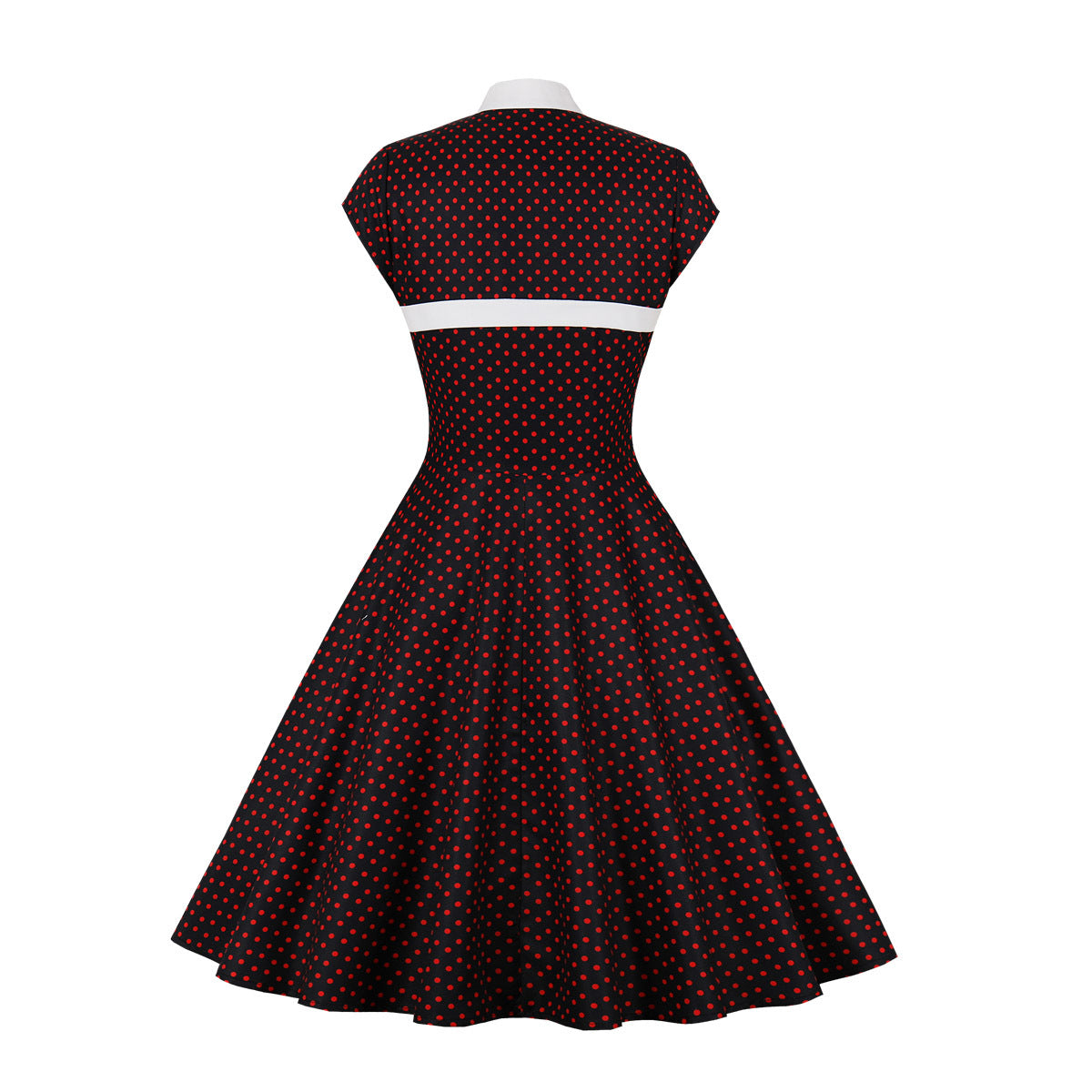 Women's Polka Dots Retro Mid-length Large Swing Dresses