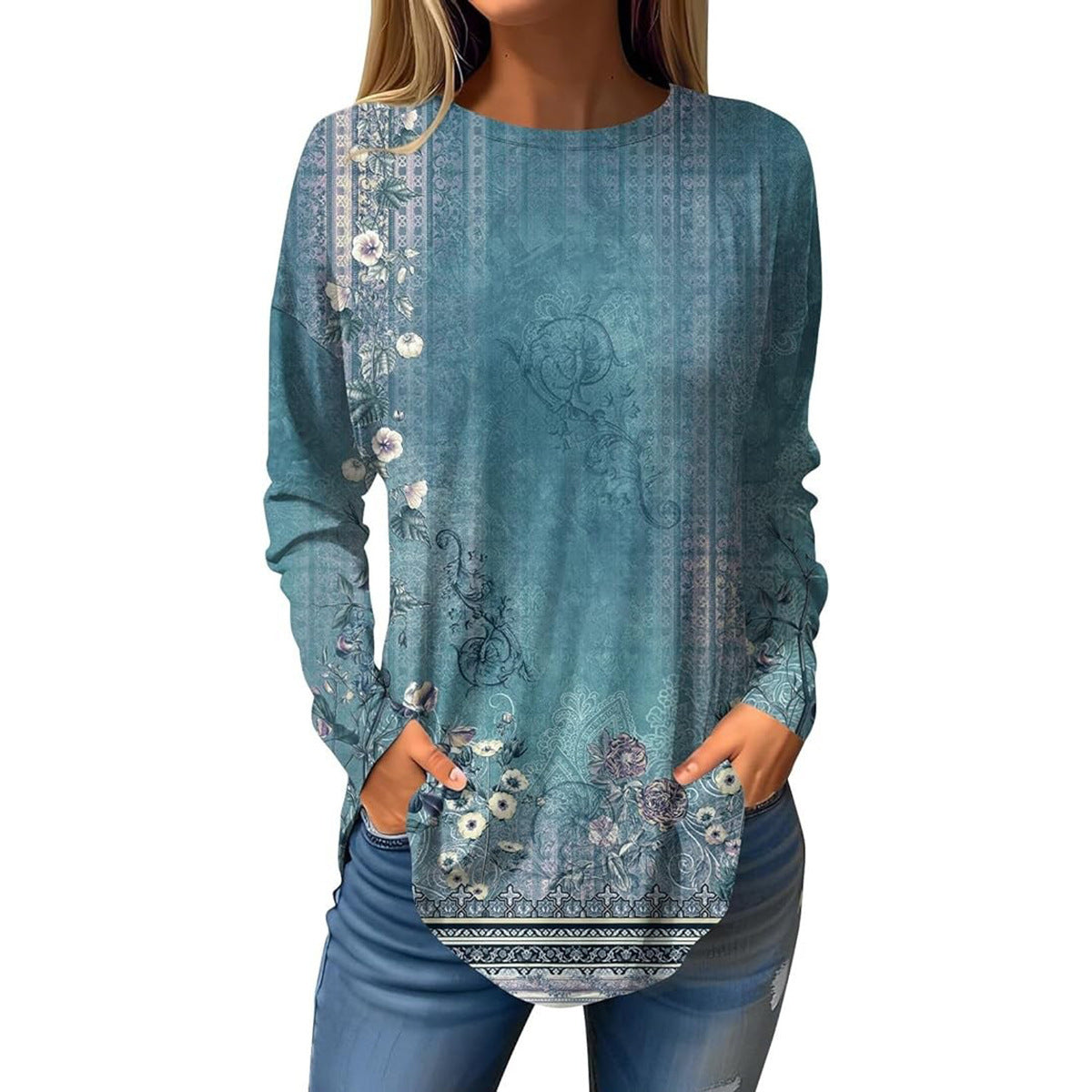 Crafts Summer Hem Arc Loose Long Blouses