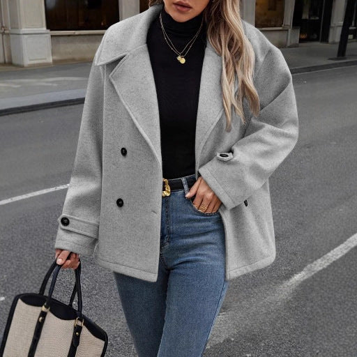 Women's Street Fashion Casual Woolen Collar Coats