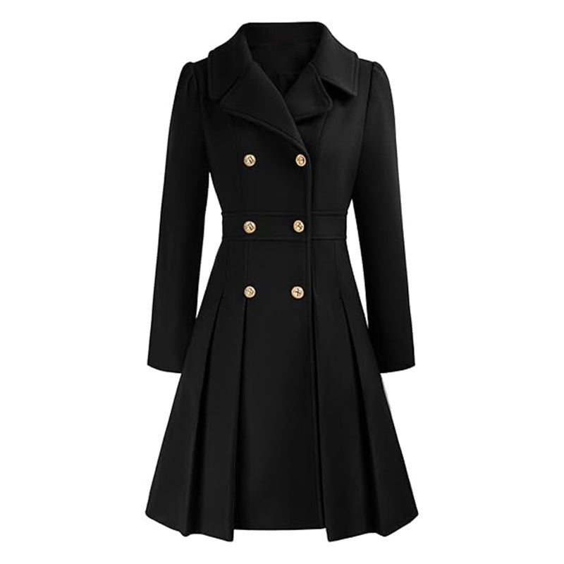 Women's Trench Lapel Double Breasted Pocket A- Coats