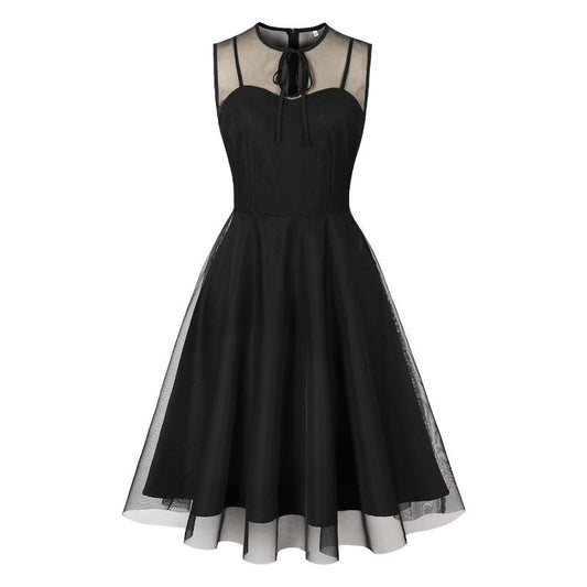 Women's Sleeveless Court Big Swing Mid-length Elegant Dresses