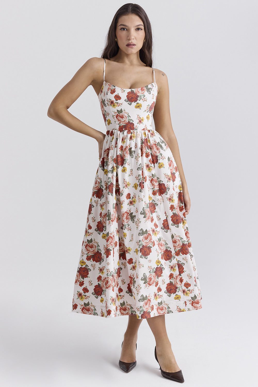 Women's Sexy Backless Spaghetti Straps Large Swing Dresses
