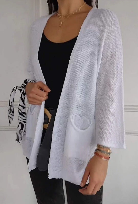 Women's Glamorous Waffle Sleeve Urban Casual Jackets