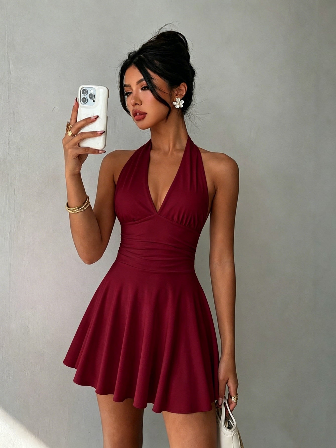 Women's Sexy Summer Backless Fashion Silk Satin Dress