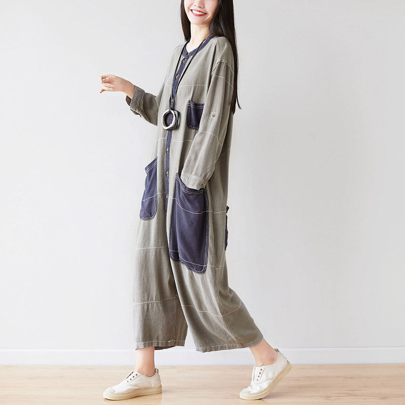 Round Neck Cropped Large Slimming Cotton Linen Personalized Pants