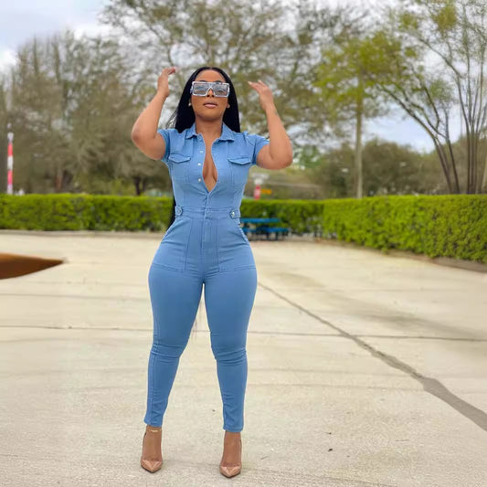 Women's Casual Fashion Denim Wear Slim Fit Pants