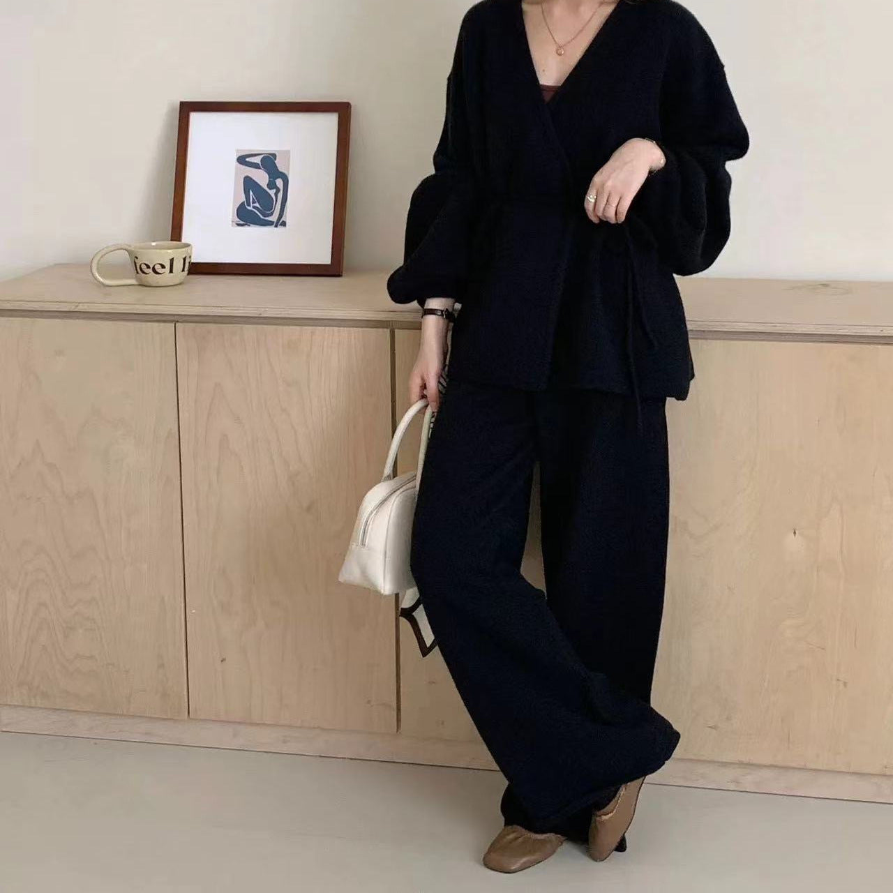 Women's Knitting Knitted Casual Two-piece Set Suits