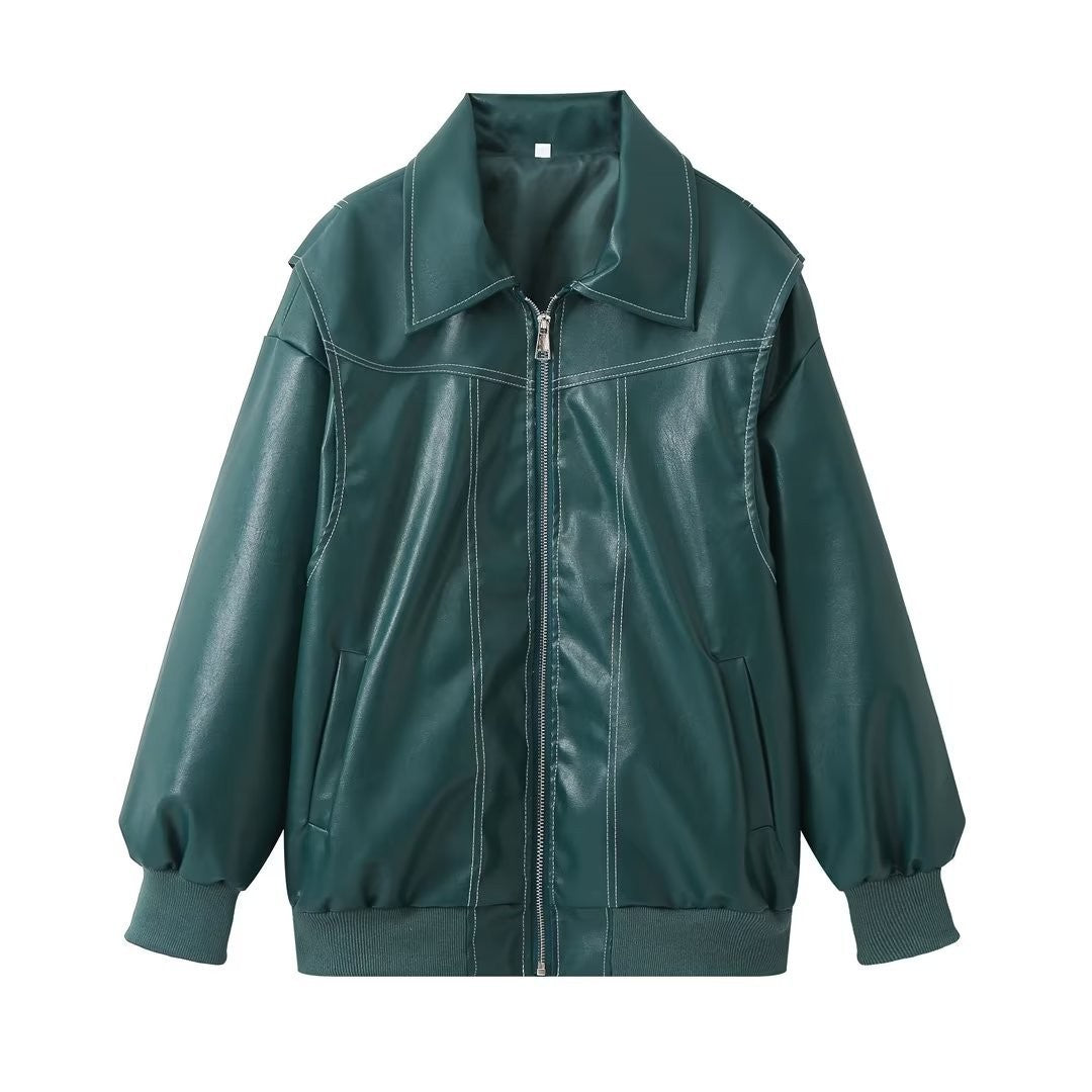Women's Autumn American Retro Lapel Leather Jackets