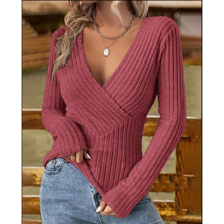 Women's Style Elegant Pullover Long Sleeve Bottoming Blouses