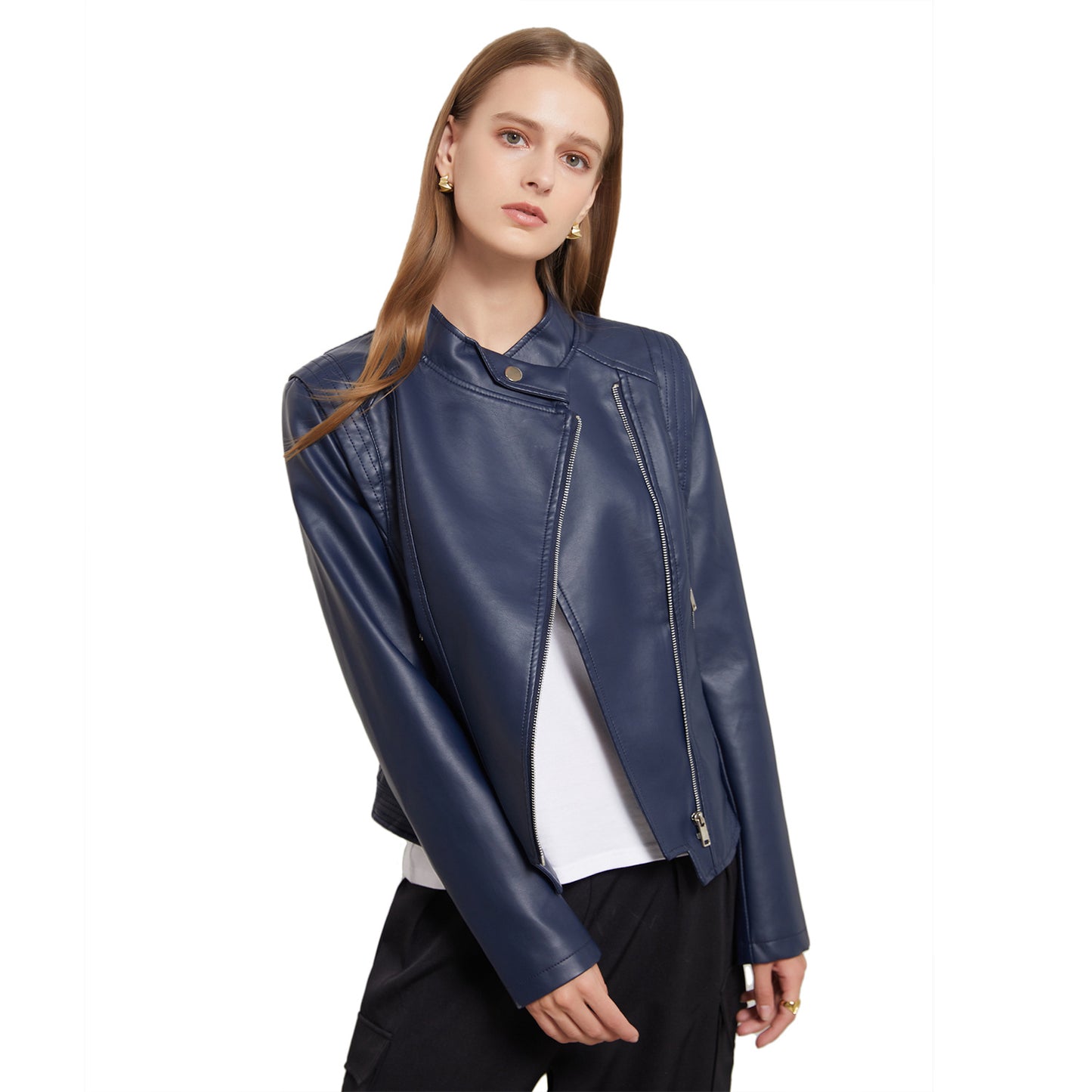 Women's Lapel Leather Thin Long Sleeve Jackets
