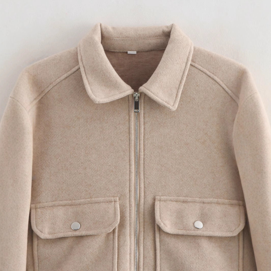 Women's Autumn Fashion Street Versatile Zipper Ornament Tops