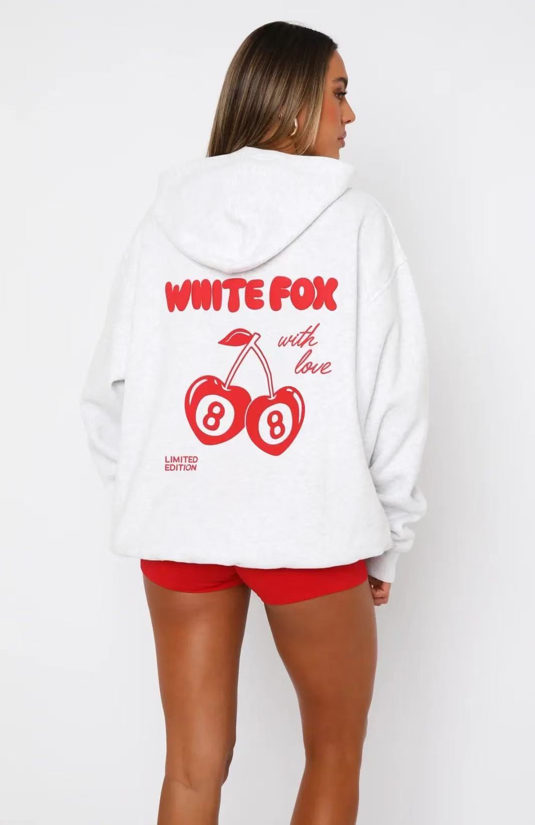 Women's Fashion Sports Loose Simple Hooded Fleece-lined Sweaters