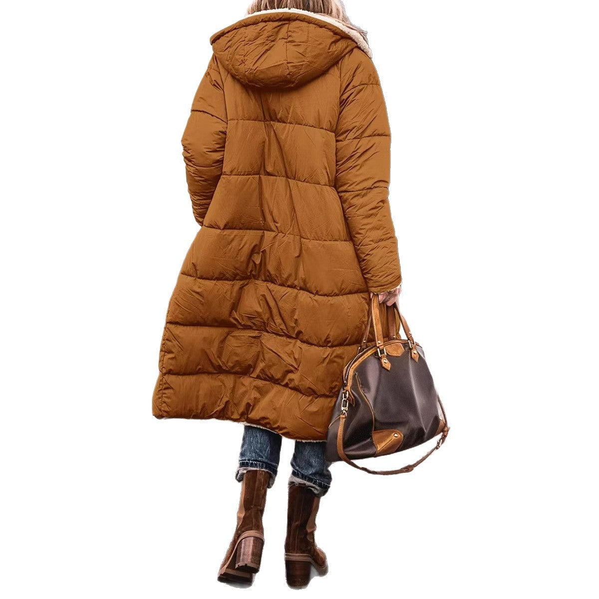 Women's Wadded Double-sided Hooded Fashion Commuter Extended Coats