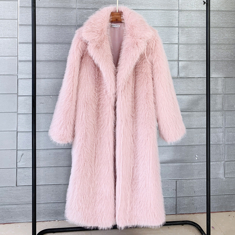 Faux Fox Fur Imitation Long Below The Coats