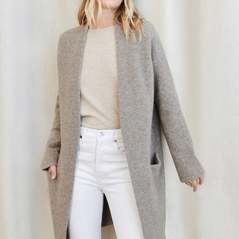 Elegant Solid Color Ladies Fashionable Knitted Sweaters
