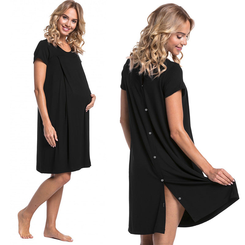 Delivery Hospital Dress Sleeve Two Sides Maternity