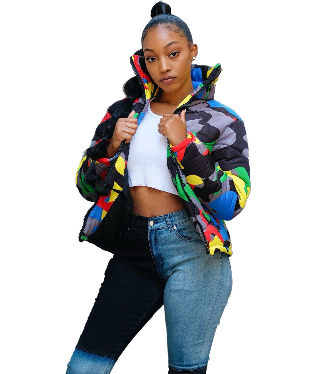 Women's & Men's & Can Wear Colorful Camouflage Printing Coats