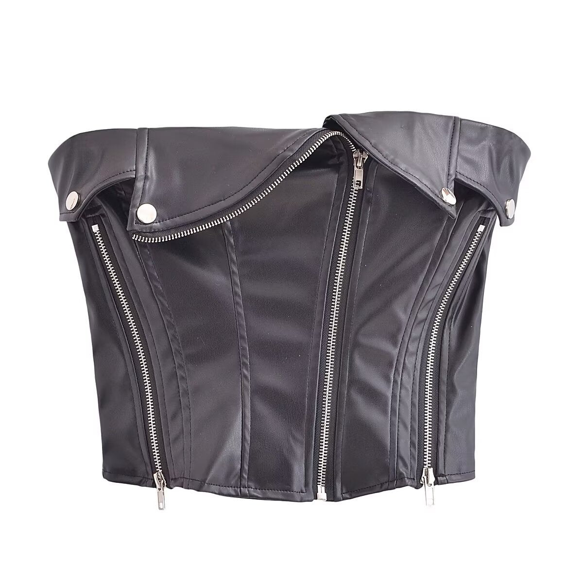 Street Hot Fashionmonger Personalized Punk Leather Tops