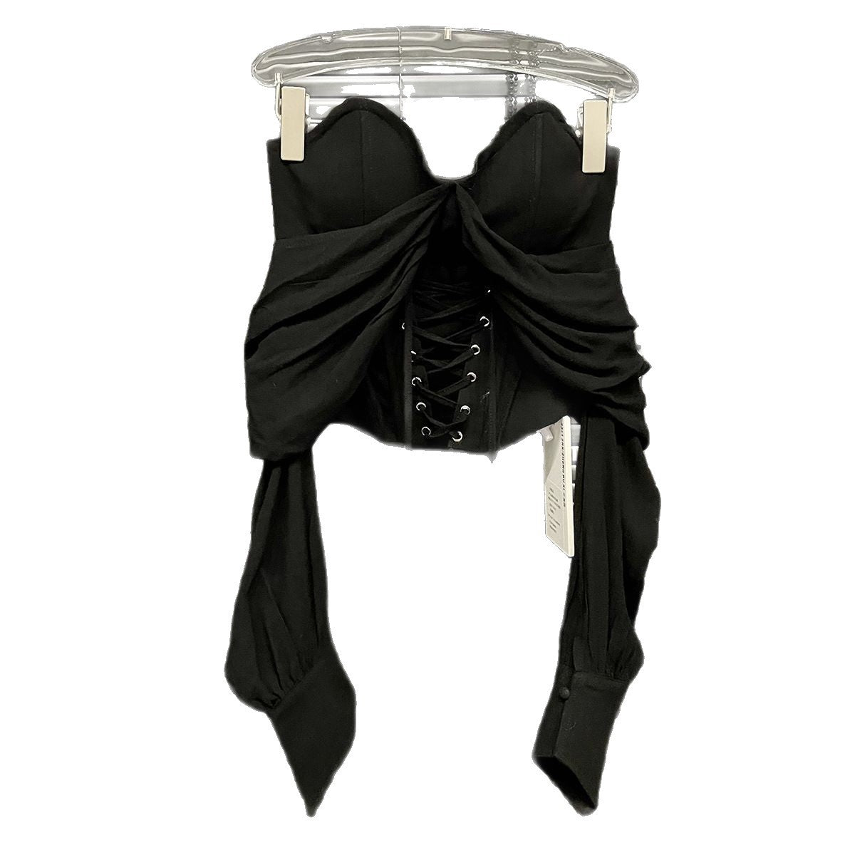 Women's Fishbone Tube High-grade Tied Slim Fit Tops