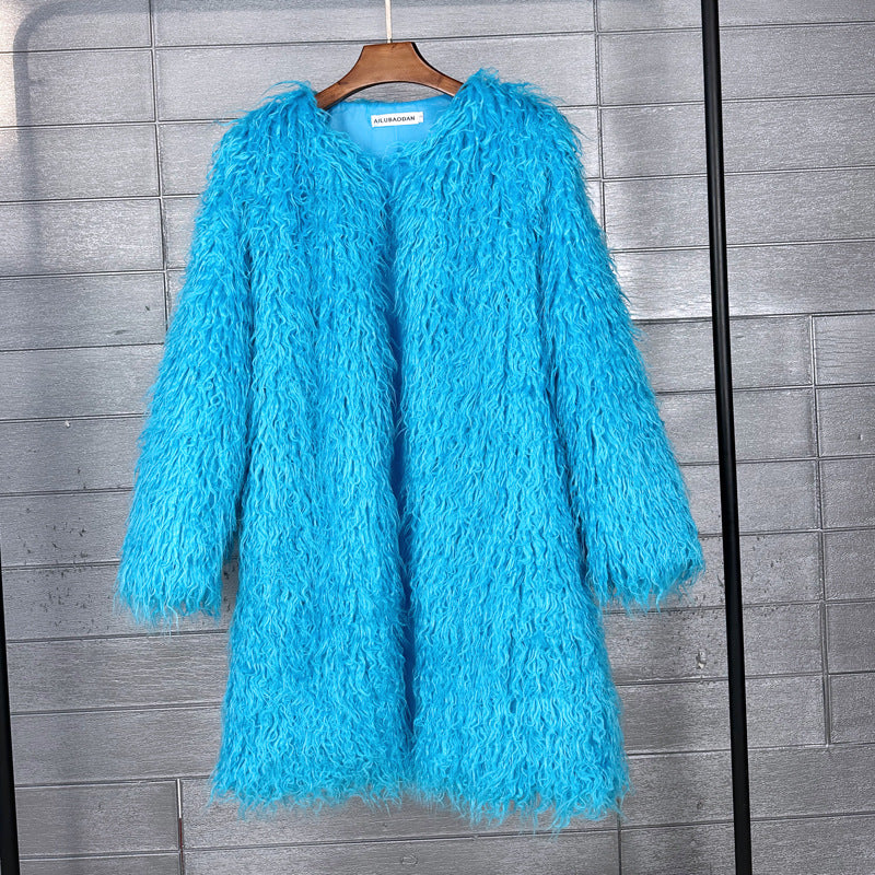 Fur Imitation Tan Wool Lamb Extended Coats