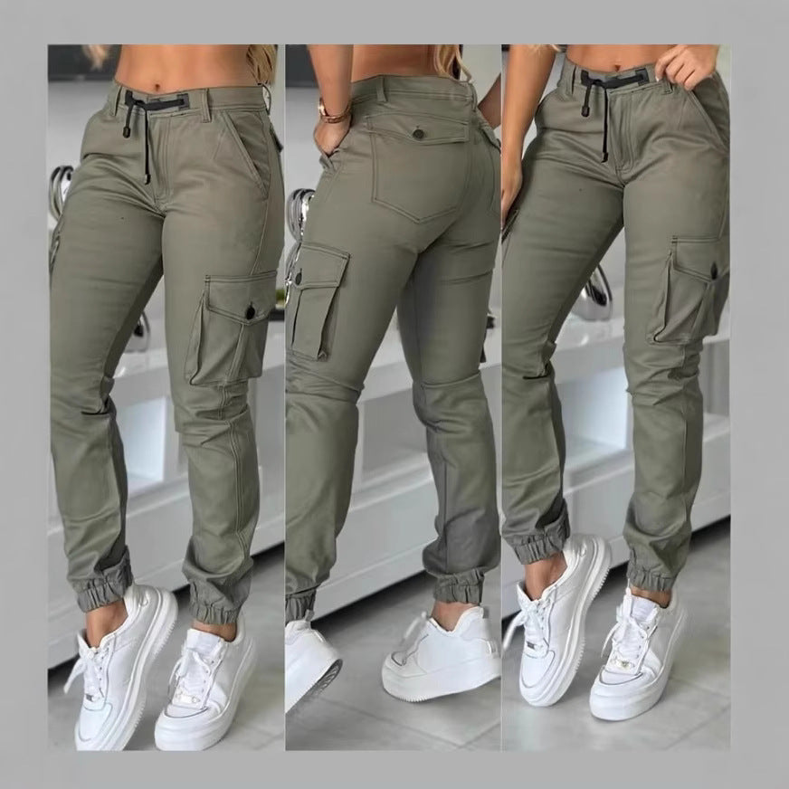 Fashion Work Clothes Army Green Casual Pants
