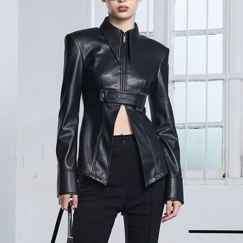 Women's Street Style Cool Irregular Splicing Autumn Coats