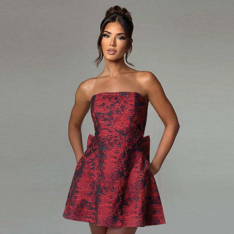 Women's Summer Fashion Style Elegant Sexy Jacquard Dresses