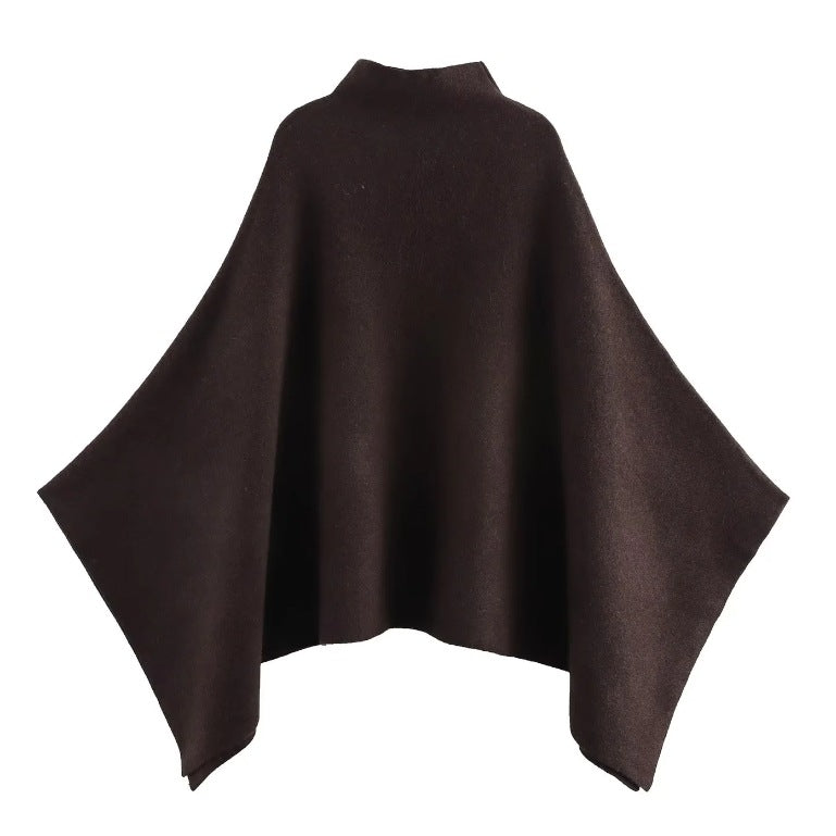Women's Fashion Casual Asymmetric Knitted Cape Coats