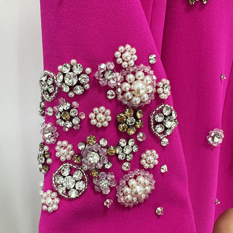 Fashion Bead Diamond Slim Long Dress Dresses