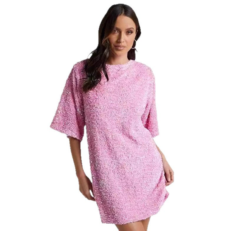 Women's Comfortable Slant Shoulder Beaded Dress Skirts