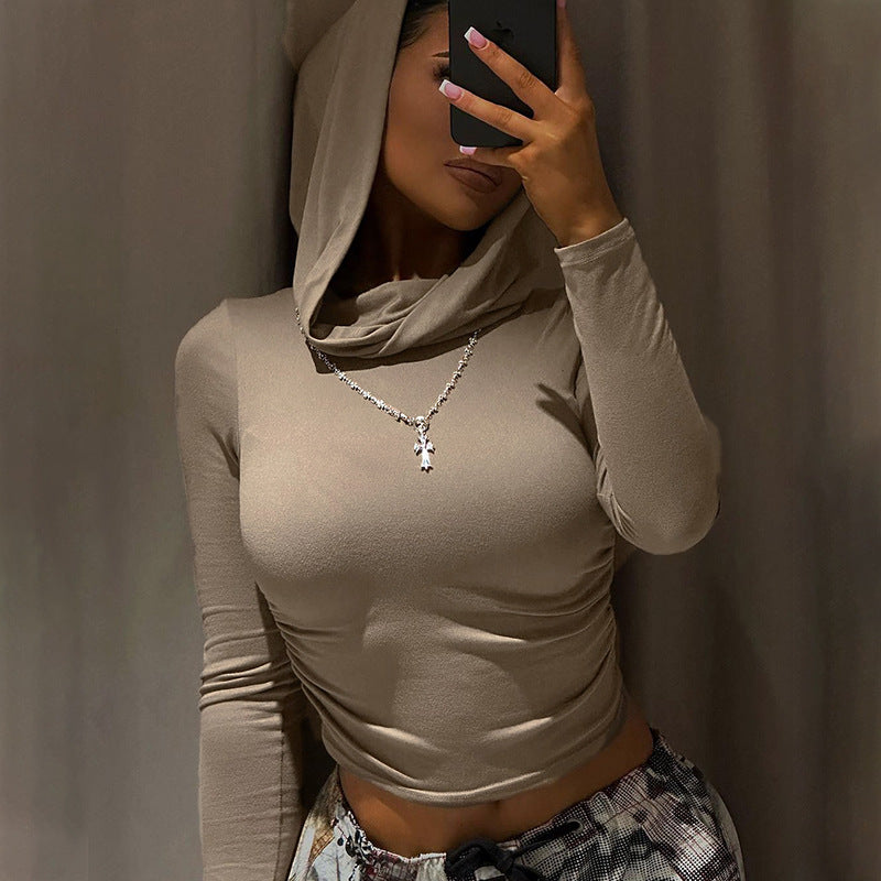 Wear Swing Collar Stretch Temperament Elegant Agent Hooded Blouses