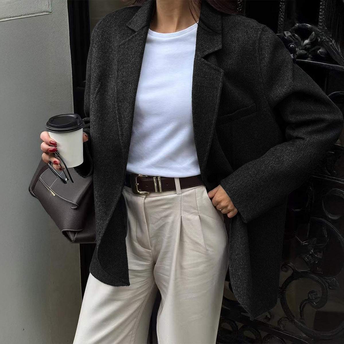 Women's New Slouchy Casual Solid Color Blazers